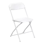 White folding chair rentals in Los Angeles.